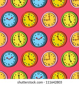 Vintage Clock Seamless Pattern