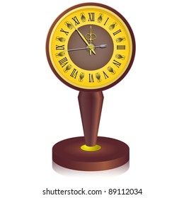 The vintage  clock shortly before midnight. vector.