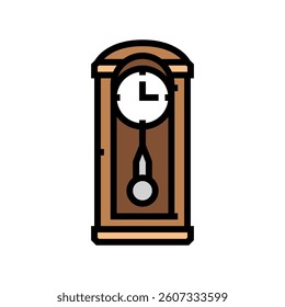 vintage clock slow living color icon vector. vintage clock slow living sign. isolated symbol illustration