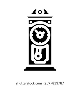 vintage clock slow living glyph icon vector. vintage clock slow living sign. isolated symbol illustration