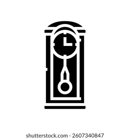 vintage clock slow living glyph icon vector. vintage clock slow living sign. isolated symbol illustration