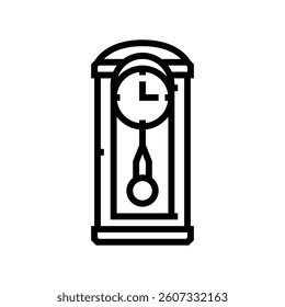 vintage clock slow living line icon vector. vintage clock slow living sign. isolated contour symbol black illustration
