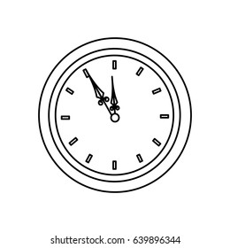 vintage clock time round design outline