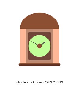 Vintage clock time vector isolated white face watch. Retro clock illustration concept countdown classic elegant icon watch. Vintage aged mechanical wall element alarm home. Elegant object for home