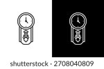 Vintage Clock White Icon Set Design