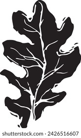 Vintage close-up drawing of a oak tree on a white background for print design. Realistic sketch drawn by hand.
