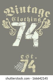 Vintage clothing 74 print