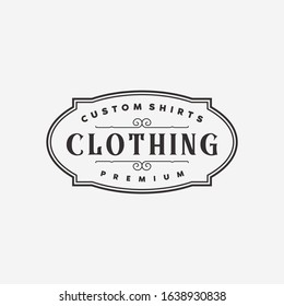 vintage clothing and badge logo, icon and illustration