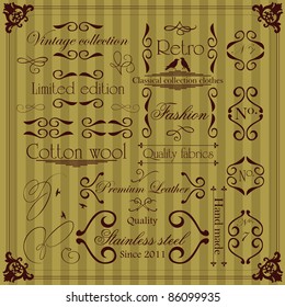 Vintage clothing elements illustration collection