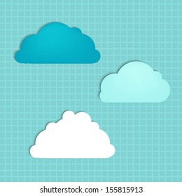 Vintage Cloud With Gradient Mesh, Vector Illustration 