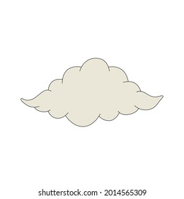 Vintage cloud-an icon in a linear style. Vector illustration of an isolated cloud on a white background