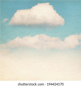 Vintage clouds and sky. Vector background