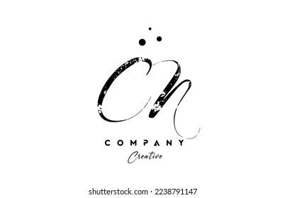 vintage CN alphabet letter logo icon combination design with dots. Creative hand written template for company and business