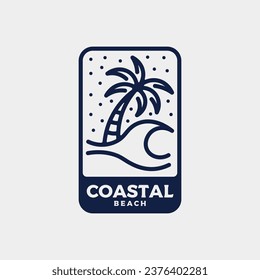 Vintage Coastal Beach logo design template