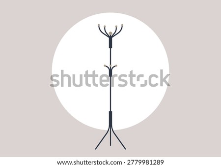 A vintage coat stand showcasing unique vintage designs and rich history, inviting admiration and sparking inspiration in the living space.