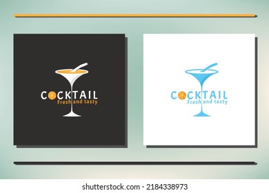Vintage Cocktail logo design vector