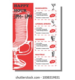 Vintage cocktail menu design