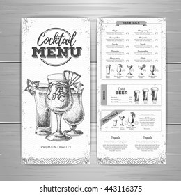 Vintage cocktail menu design.