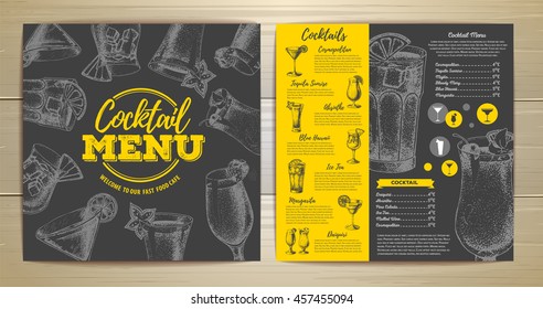 Vintage cocktail menu design