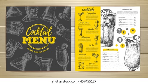 Vintage cocktail menu design