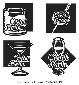 Vintage cocktail party emblems