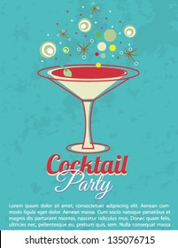 Vintage Cocktail Party Invitation Poster