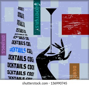 vintage cocktail sign,for bar, pub,restaurant,vector
