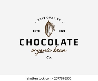 Vintage Cocoa Bean Logo Template