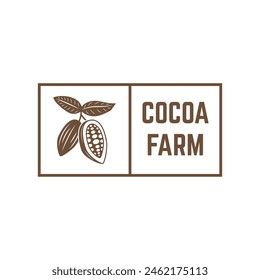 Antiguas grano de cacao, Plantilla de Vector de icono de la planta de cacao