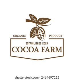 Antiguas grano de cacao, Plantilla de Vector de icono de la planta de cacao