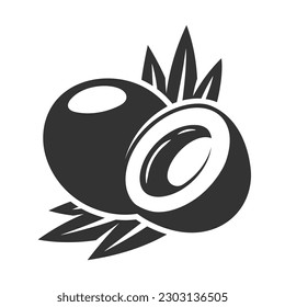 Icono de coco vintage aislado en fondo blanco. Ilustración del vector