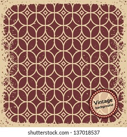 Vintage coffee background. Retro geometric pattern. Vector illustration EPS10