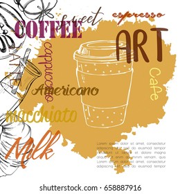 Vintage coffee backgrounds. Menu for restaurant, cafe, bar, coffeehouse.