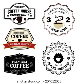 Vintage coffee badges and labels set. / vretro coffee badges / labels / emblems 