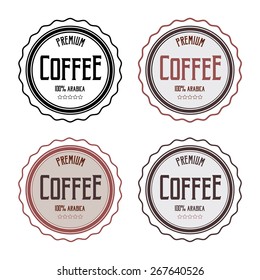 Vintage coffee badges with stars. Vector EPS 10