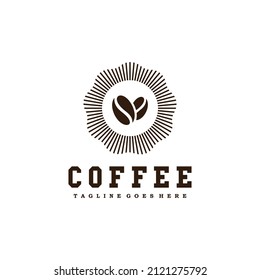 Vintage Coffee Bean Symbol Logo Design