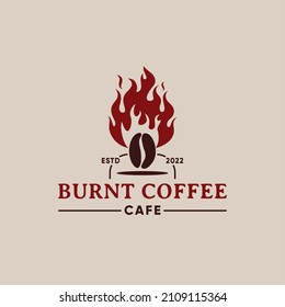 Vintage Coffee Beans Burned Coffee Shop Logo