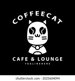 Vintage coffee cat. illustration for t shirt, poster, logo, sticker, or apparel merchandise.