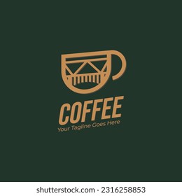 Vintage coffee cup Logo Graphic Design, This logo is suitable for coffee business