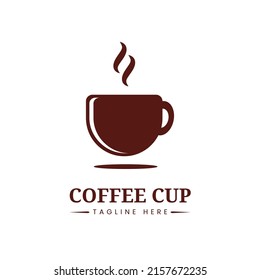 Vintage coffee cup logo. Simple cafe logo concept. 