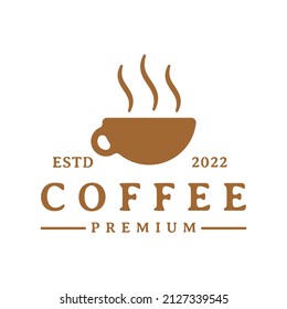 vintage coffee cup vector logo design