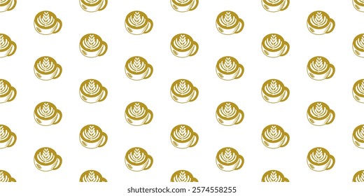 Vintage Coffee Doodle Pattern background. cafe pattern background. Cafe Themed Coffee Bean Pattern background. Coffee and Cafe pattern background.