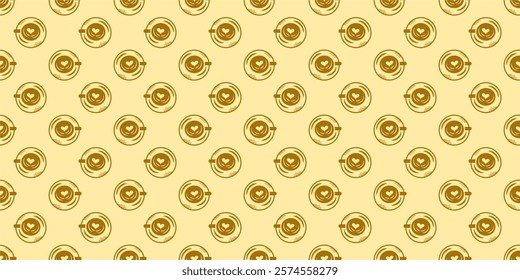 Vintage Coffee Doodle Pattern background. cafe pattern background. Cafe Themed Coffee Bean Pattern background. Coffee and Cafe pattern background.