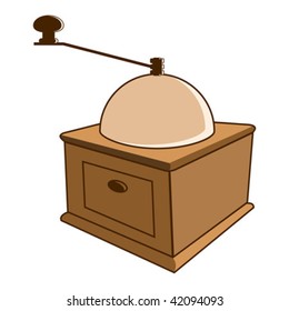 Vintage coffee grinder isolated over white background