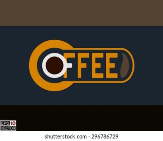 Vintage Coffee illustration Element. For shop, package, presentation, web usage, poster, advertisement, card, cafe, menu or other usage. Eps 10. Green colors, dark background