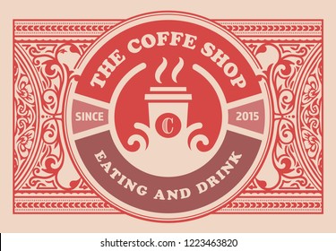 Vintage coffee label. Vector layered