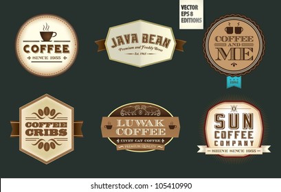 Vintage Coffee Labels & Badges