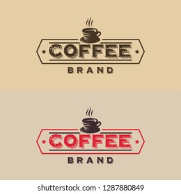 Vintage Coffee Logo badge designs concept vector, Coffee house, Coffee aroma brand logo symbol