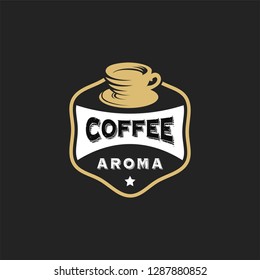 Vintage Coffee Logo badge designs concept vector, Coffee house, Coffee aroma brand logo symbol