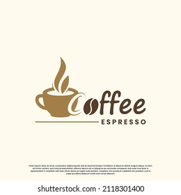 vintage coffee logo design. retro coffee shop logo.